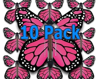 Pink Monarch Flying Butterfly (10 Pack)