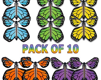 Multi Color Monarch Flying Butterflyers (10 Pack)