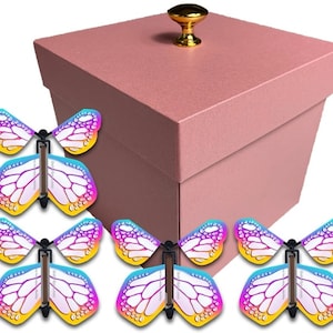 Pink Exploding Butterfly Box With Monarch Flying Butterflies - Etsy