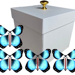 Gender Reveal White Exploding Gift Box With Flying Butterflies - Etsy