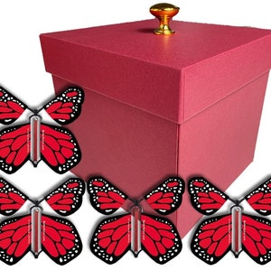 RED Valentines Day Exploding Butterfly Box With Flying Butterflies - Etsy