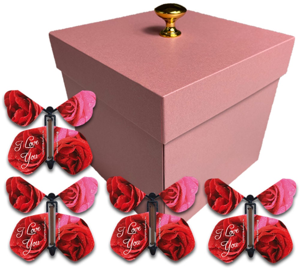 Pink Mother's Day Exploding Butterfly Box With Flying Butterflies - Etsy