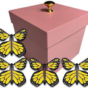 Pink Exploding Butterfly Box With Monarch Flying Butterflies - Etsy