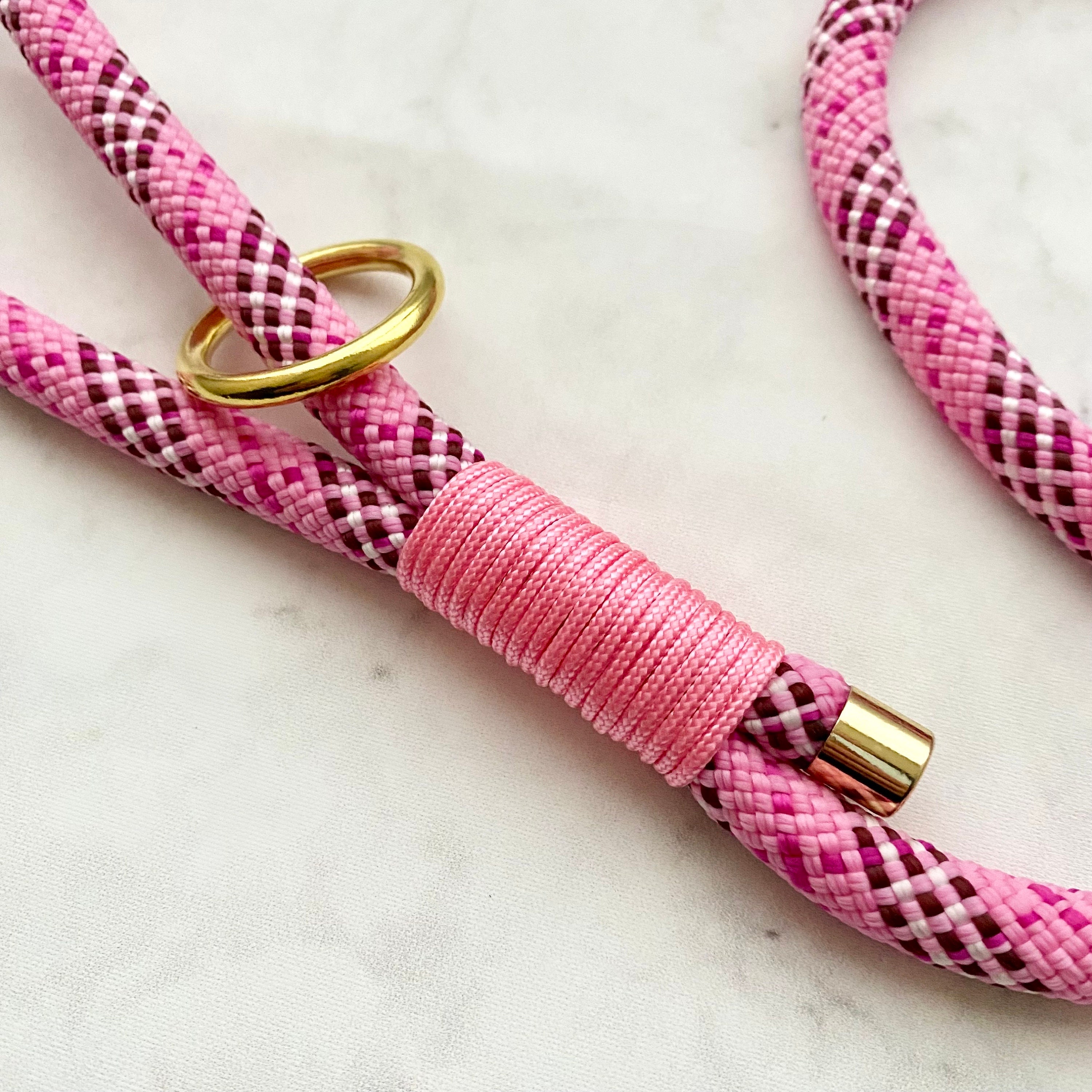 Rust Dog Rope Lead Pink and Gold Dog Rope Lead - Etsy
