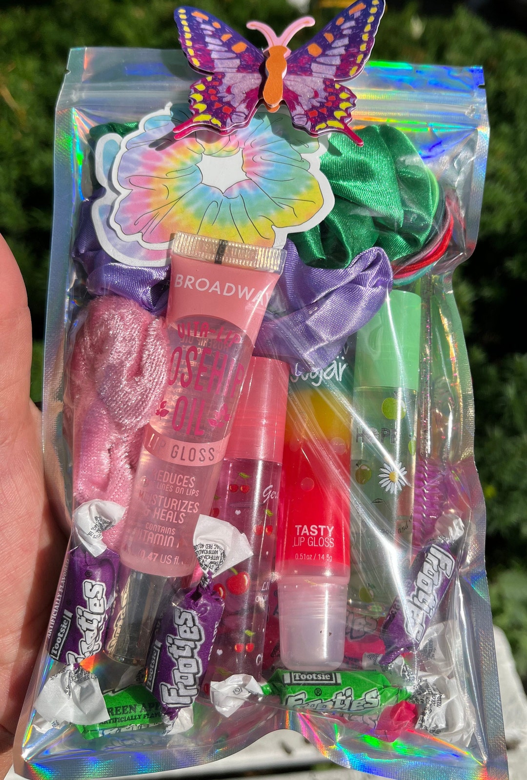 Mermaid Dreams, Lip Gloss Bundle, Scrunchie, Candy, Set of 4 Lip