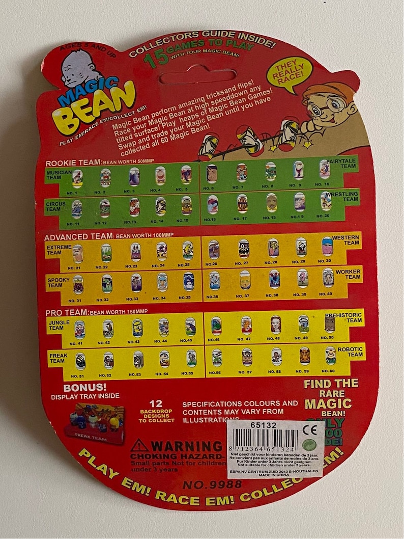 MAGIC BEAN 15 games to play 60 Magic beans to collect Vintage collectible 80s toy New old stock image 2