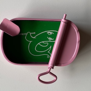 SMOKING SARDINE ASHTRAY Canned Pilchard Metal Pink Vintage 80s collectible novelty item Cigarette Cigar New old stock