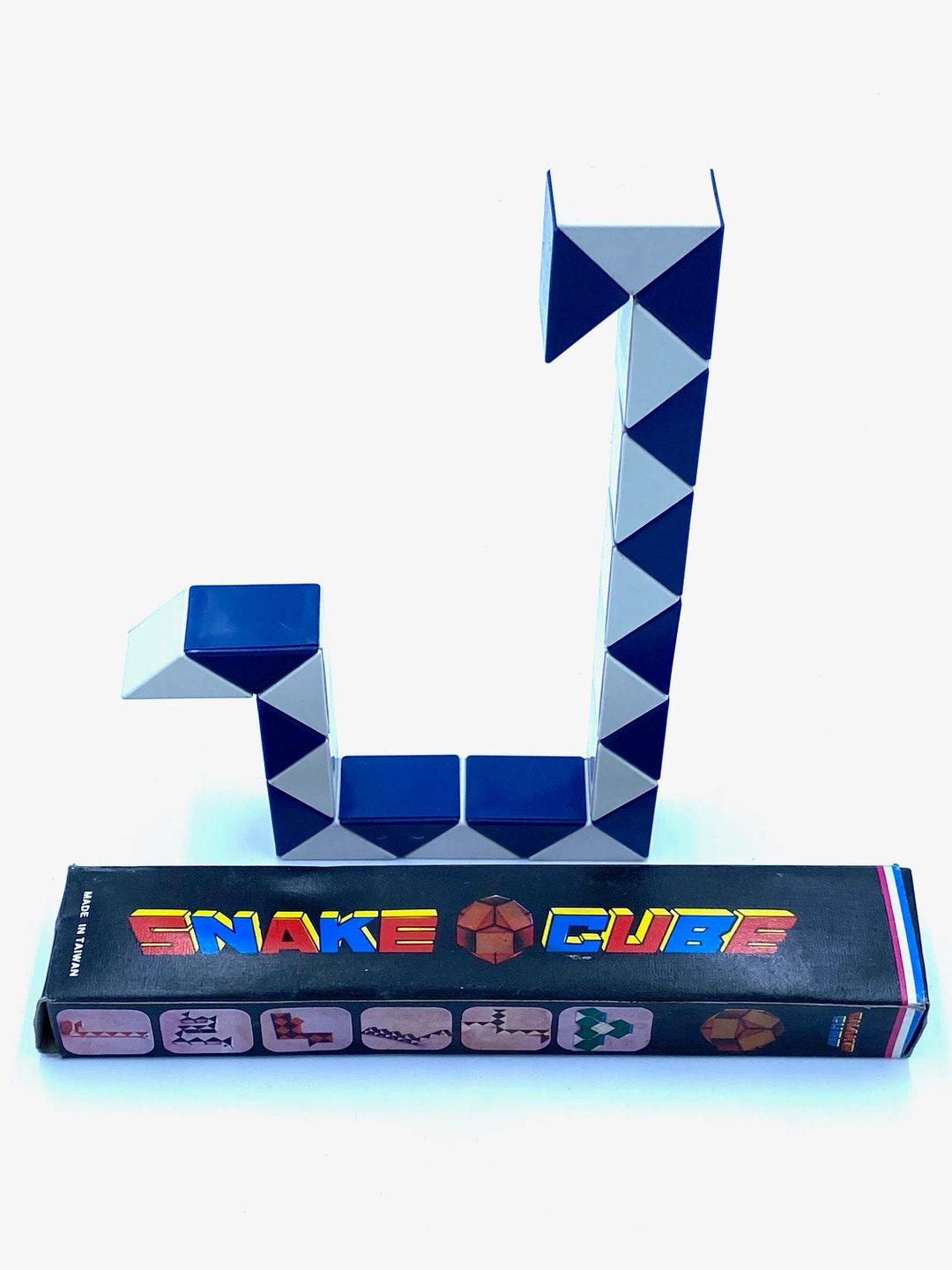 RUBIK SNAKE CUBE 80s Transformable Puzzle Brain Teaser New Old Stock
