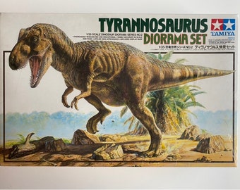 TYRANNOSAURUS DIORAMA SET Vintage Tamiya collectible plastic model kit No 2 Item 60102 1/35 scale Dinosaur New old stock Sealed