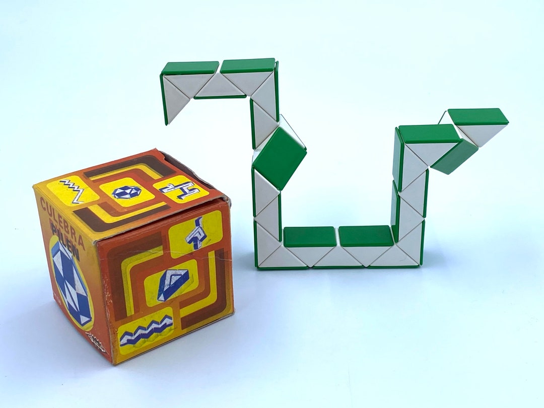 RUBIK SNAKE CUBE Culebra Pilen Green White Vintage 80s Etsy