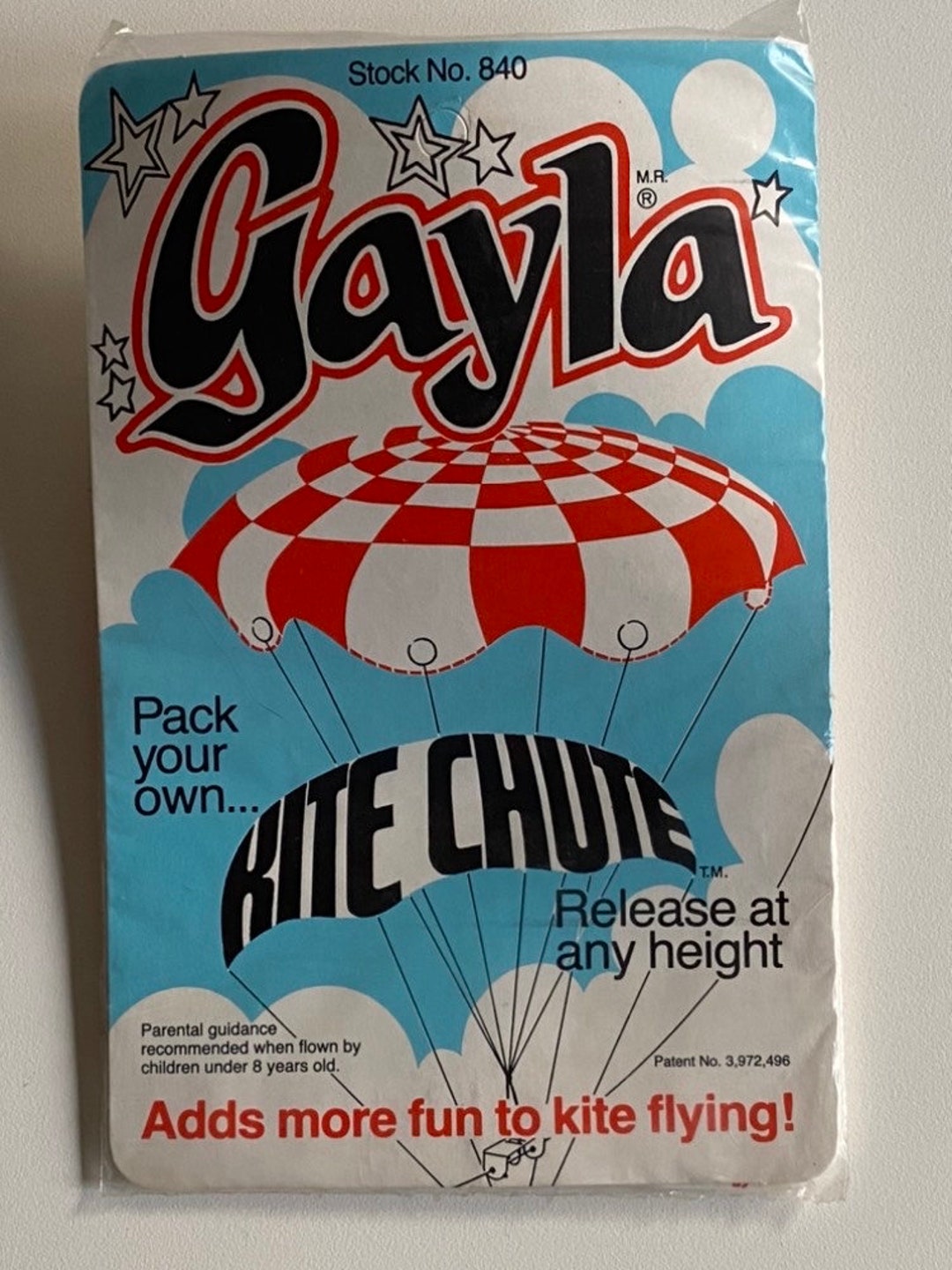 GAYLA KITE CHUTE Vintage 70s Collectible Toy Pack Your Own Release at