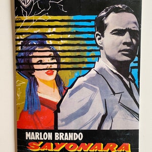 SAYONARA MARLON BRANDO Carta da lettere Set di cancelleria da collezione vintage anni '80 Warner Bros. Nuovo vecchio stock