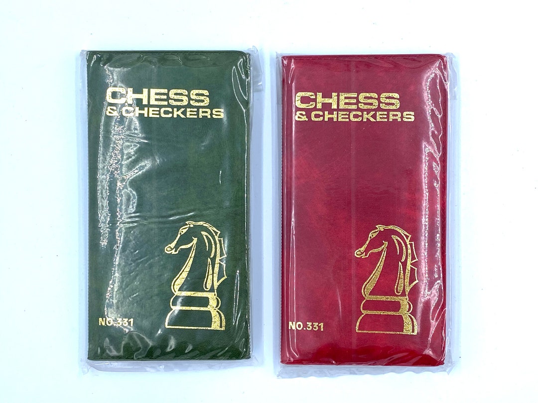 Vintage Chess and Checkers Score Notebook the Queen's Gambit King Queen Knight Pawn Rook