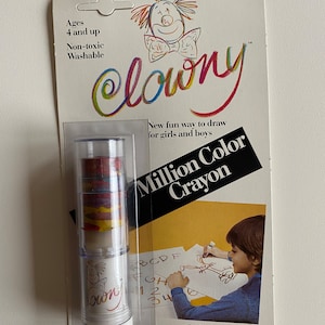MILLION COLOR CRAYON 1984 Clowny Vintage 80s collectible drawing pen Art Scrapbook New old stock