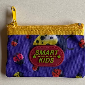 KIDS COIN PURSE avec anneau fendu Memphis era vintage 80s collection Smart kids Ladybug New old stock