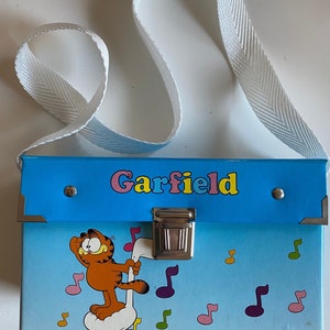 Bolso bandolera Garfield 1978 cartón Vintage 70s coleccionable Made in Holland Caja de almacenamiento Jim Davis Nuevo stock antiguo
