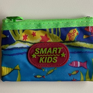 KIDS COIN PURSE avec anneau fendu Memphis era vintage 80s collectible Smart kids Underwater World New old stock