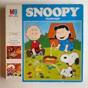 SNOOPY TIDDLYWINKS Vintage collectible 80s toy Peanuts Vlooienspel Charlie Brown Lucy Schroeder Peppermint Patty Linus Woodstock