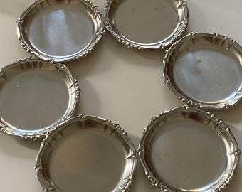 STAINLESS STEEL COASTERS Set of 6 Vintage collectible
