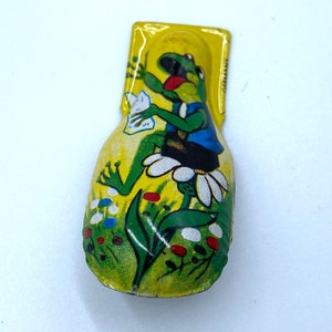 1950s tin toy frog clicker clacker noise maker made in Germany deadstock