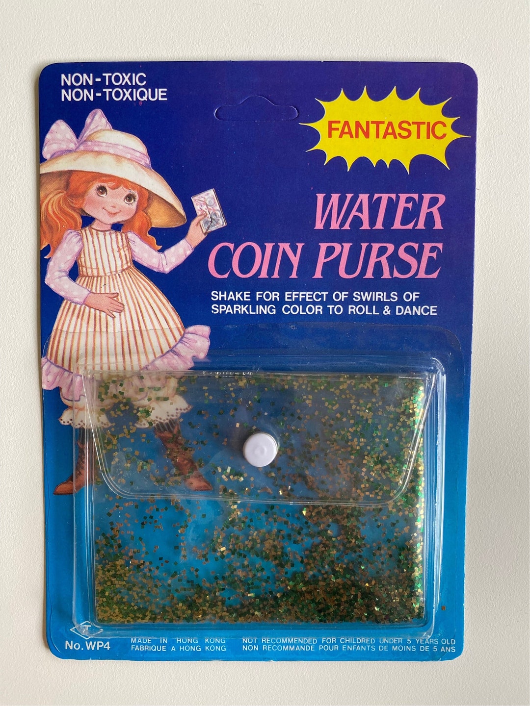 WATER COIN PURSE Vintage Collectible 80s Toy Shake for