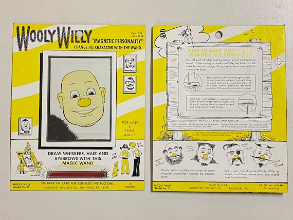 WOOLY WILLY Magnetic Personality Vintage 80s collectible toy NOS