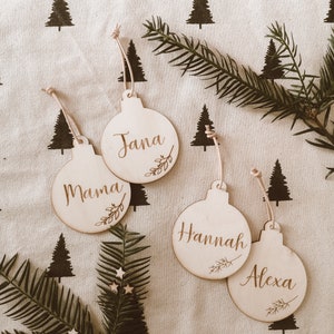 Christmas decorations - tree decorations - Christmas tree pendant personalized - wooden pendant