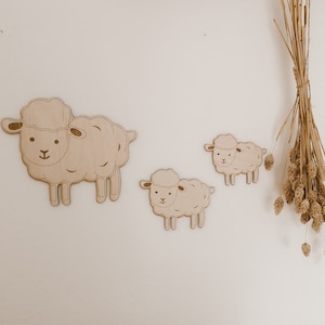 Wall decoration sheep made of wood - children&#39;s room decoration