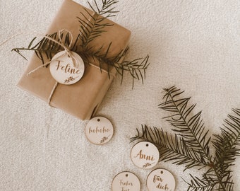 Personalisierte Geschenkanhänger - Weihnachts Anhänger - Anhänger aus Holz