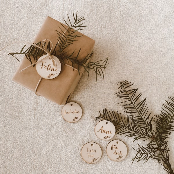 Personalisierte Geschenkanhänger - Weihnachts Anhänger - Anhänger aus Holz