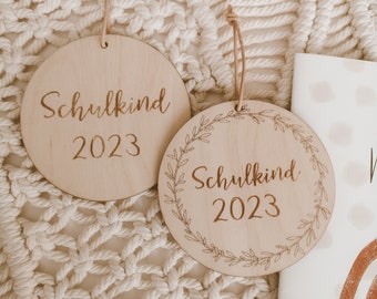 Wooden pendant school child 2025 - school cone pendant - school enrollment