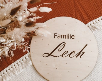 Door sign personalized with dots