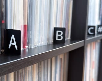 Vinyl Record Dividers A-Z | Alphabet Dividers Double-Sided Two-Colour | Record Storage Organizer & Separator for LPs, CDs, Books, DVDs