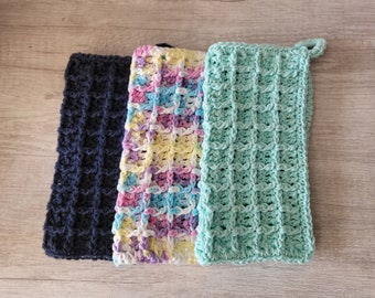 Crochet Dishcloth Crochet Washcloth Waffle Stitch Dishcloth Washcloth Crochet Hand Towel