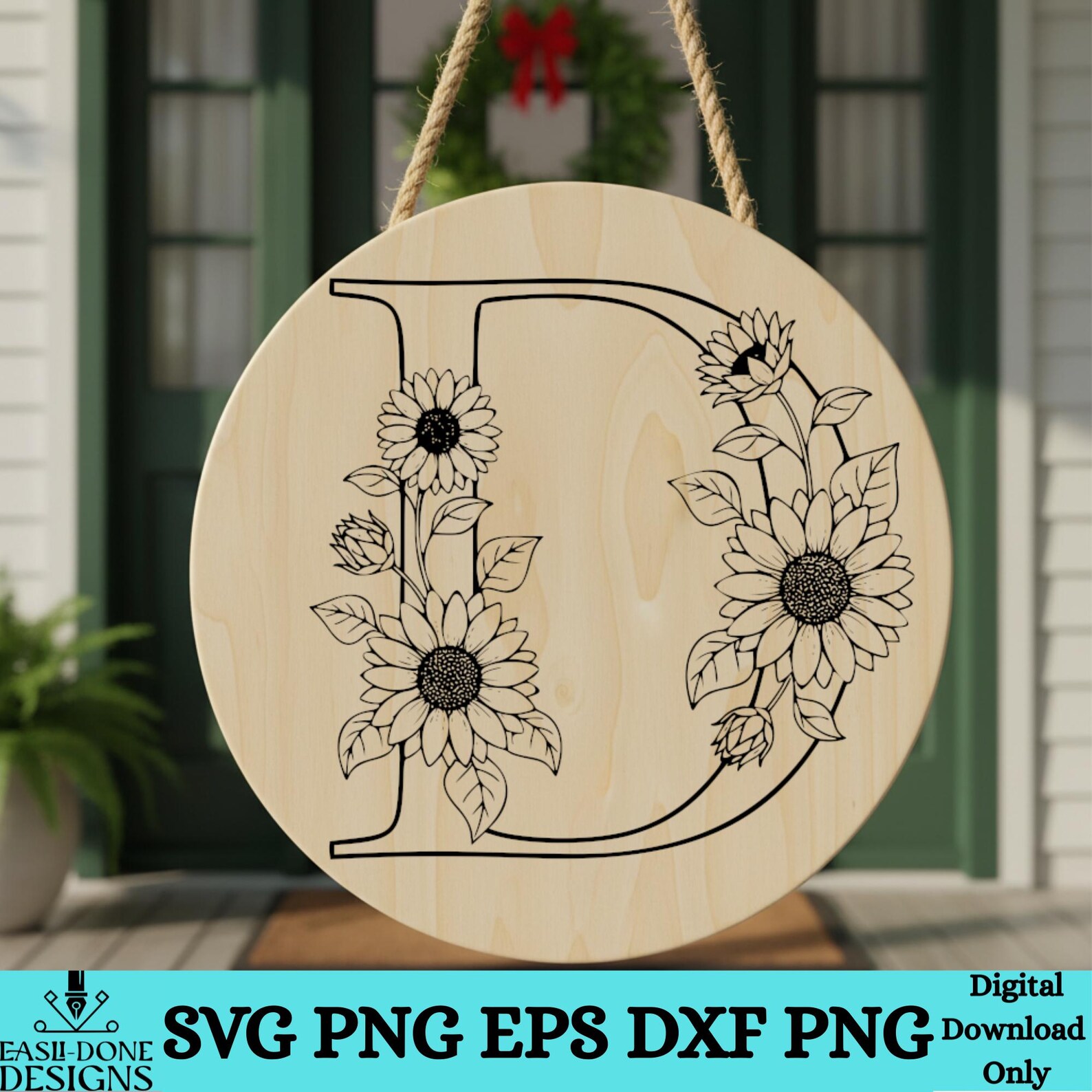 Sunflower Alphabet SVG Bundle | Floral Letter Outline SVG | A–Z ...