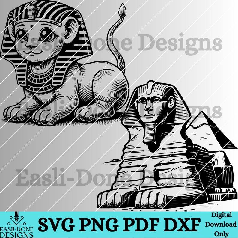 Egyptian Gods SVG Bundle: Anubis, Sphinx, Cleopatra (digital Download ...
