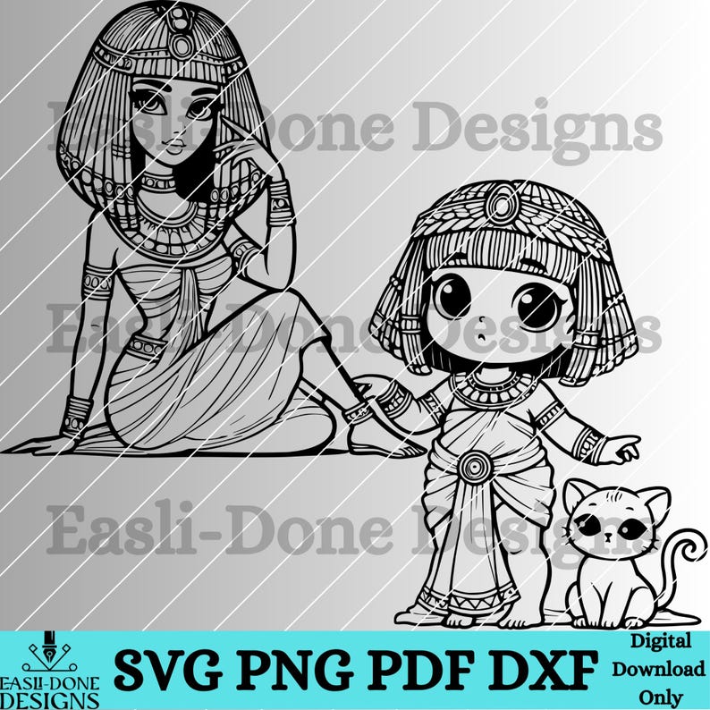 Egyptian Gods SVG Bundle: Anubis, Sphinx, Cleopatra (digital Download ...