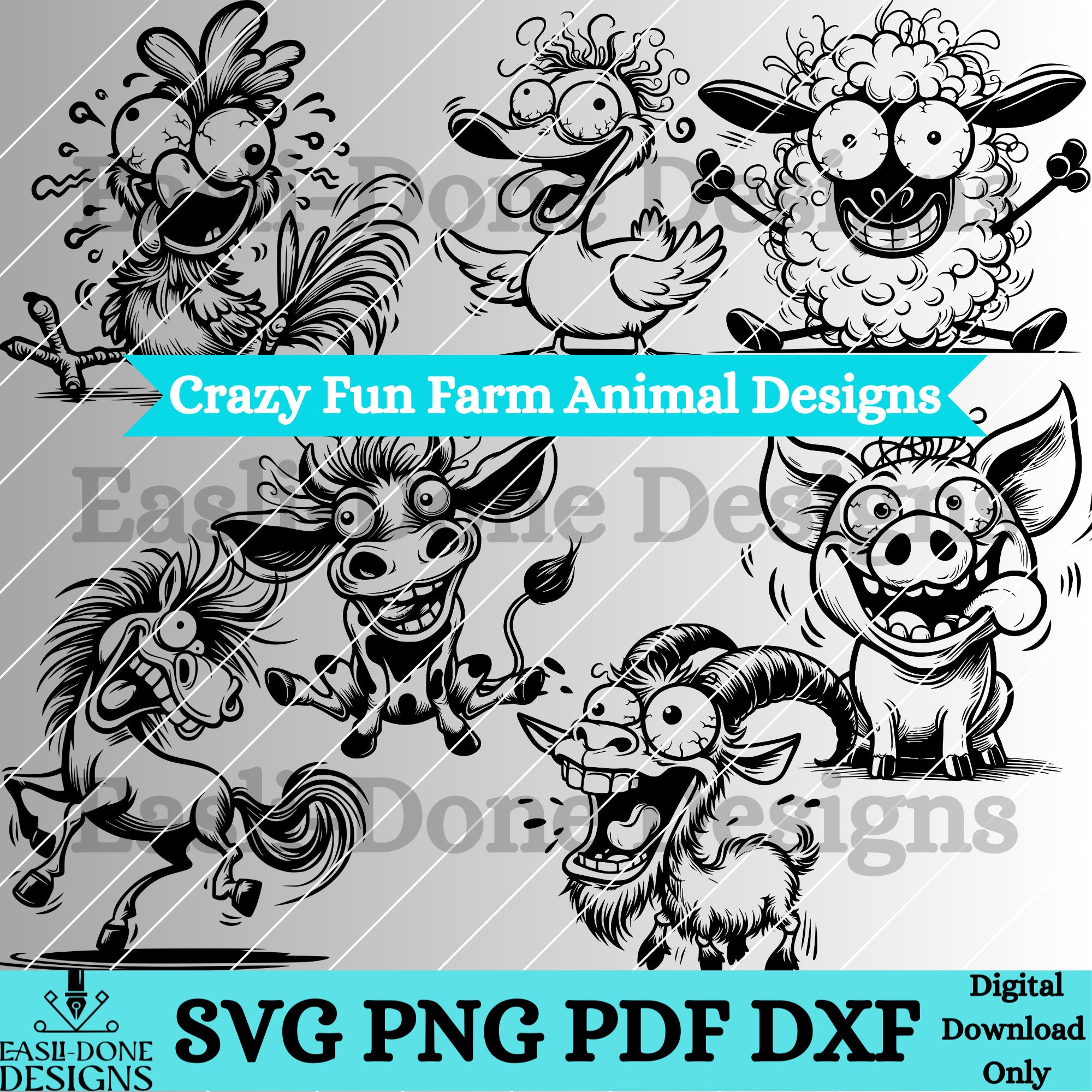 Funny Farm Animal Drawings