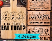 Cat and Dog Cutting Board SVG Bundle: Charcuterie, Funny Kitchen Art (Digital Download)