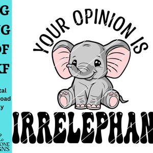 Baby Elephant SVG: Clipart divertente e irrilevante (download digitale)