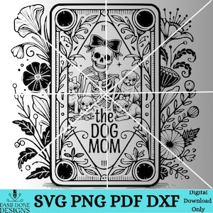 Tarot Card SVG PNG pdf and dxf File Dog mom Floral lover Tarot svg Dog lover laser and cut digital download Vector clipart svg Celestial svg