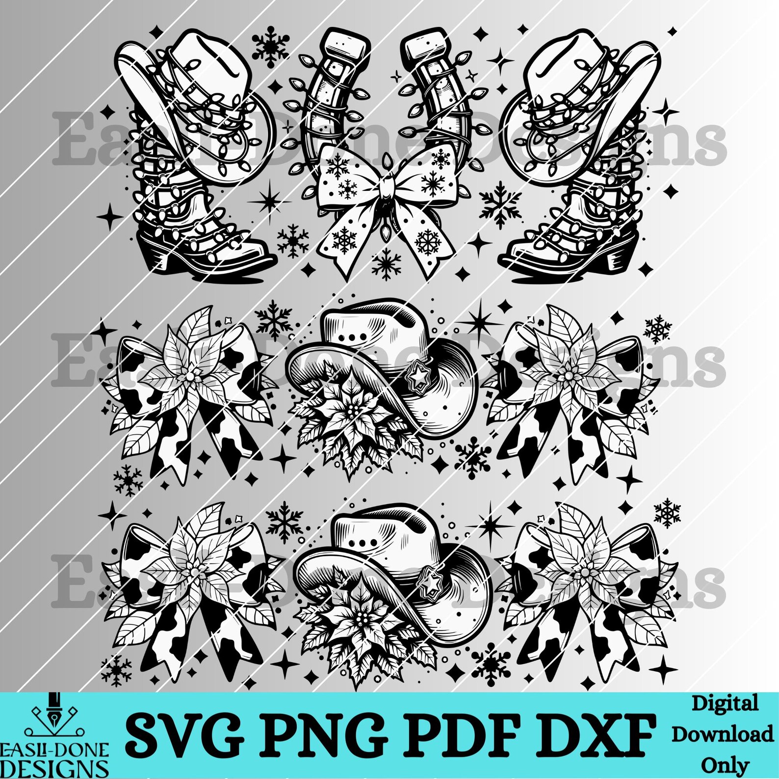 40oz Tumbler Wrap Western Christmas SVG PNG Dxf Pdf Files 40 Oz Cowboy ...