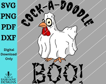 Funny Halloween Ghost Chicken SVG: Spooky Rooster Clipart (Digital Download)