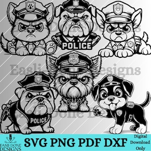 Dog outline SVG PNG dxf pdf cut files cop Police dog svg Yorkie Bulldog Rottweiler Shepperd Wolf law enforcement Cute Dog lover clipart svg