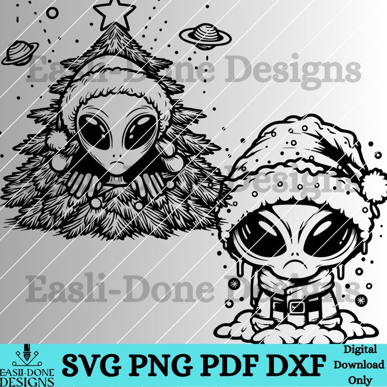 Christmas Alien SVG Bundle: Holiday Clipart (digital Download) - Etsy