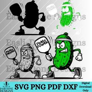 Pickle layered SVG cut file grumpy pickleball PNG sublimation dtf clipart file Layered pickle pickleball SVG sporty pickle svg png pdf file