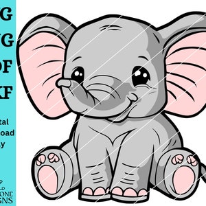Baby elephant svg Elephant layered svg, Cricut cut file, elephant outline svg, baby animal svg, baby elephant png, layered elephant svg