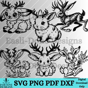 Jackalope SVG Bundle: Mythical Animal Laser Cut Files (Digital Download)