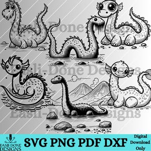 Loch Ness svg Loch Ness Monster png svg dateien Cricut cut Dateien Fabelwesen svg lustiges Monster Dinosaurier svg