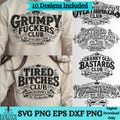 Sarcastic SVG Bundle | Funny Adult SVG Bundle | Cranky Old Bastards Club SVG | Procrastinators Club, Sarcastic Adult Shirt Sublimation png